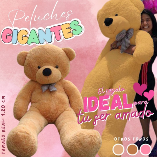 🧸 Oso de Peluche Gigante 1.20 m – El Regalo Más Grande y Tierno