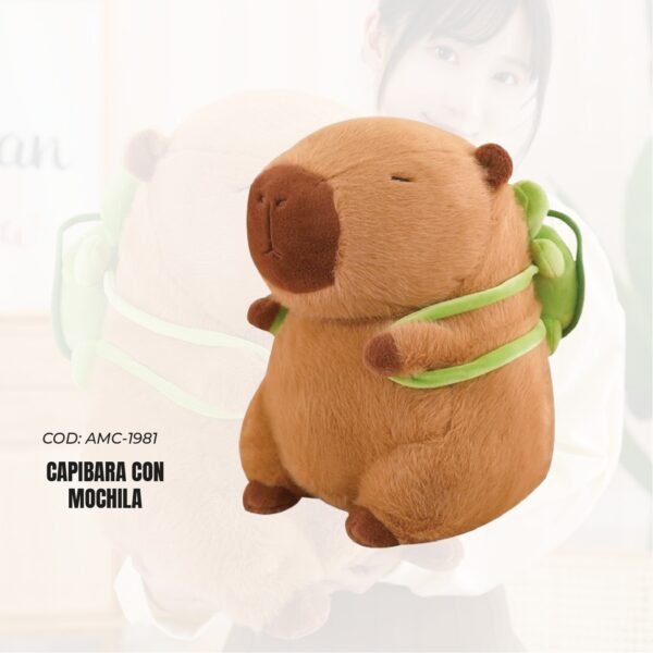 🧸 Capibara de Peluche con Mochila 🎒  Suavidad y Estilo en un Solo Abrazo 💖